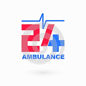 Healthcare and medical service simple ambulance icon
