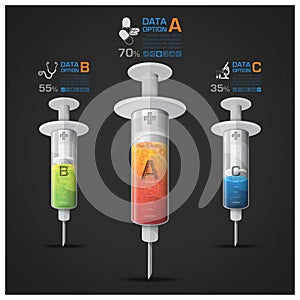 Healthcare And Medical With Syringe Diagram Infographic