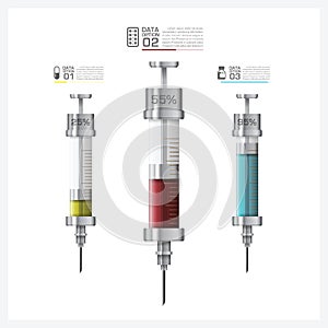 Healthcare And Medical With Syringe Tag Infographic Diagram