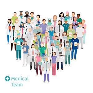 Healthcare medical team in heart shape