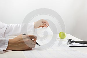Healthcare and medicine concept - doctor with medical stethoscop