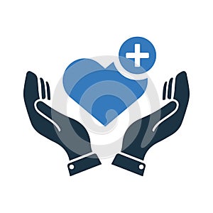 Healthcare, palliative care icon. Simple editable vector design isolated on a white background