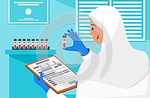 Healthcare Professional Checking Out Labeled Blood in Medical Laboratory