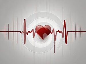 Healthcare. Red heart with heartbeat. Heart beat cardiogram. Love 14th. Heart beat line. Heart and heartbeat. Heart wave.
