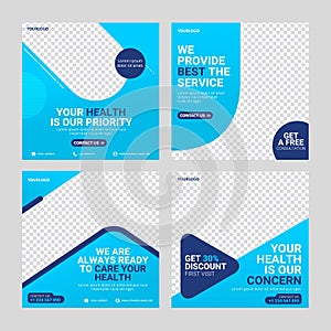 Healthcare social media post template banner ad