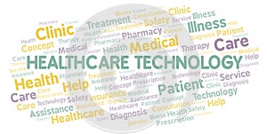 Healthcare Technology word cloud.