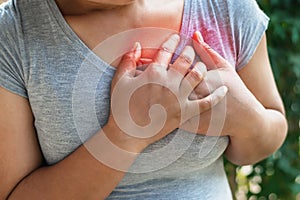 healthcare woman having heart attack