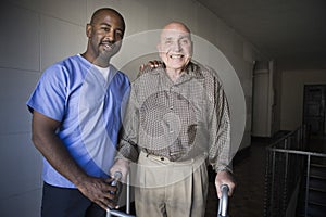 Healthcare Worker With Elderly Man photo