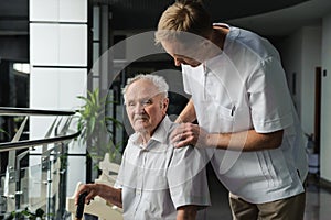 Healthcare worker and elderly patient