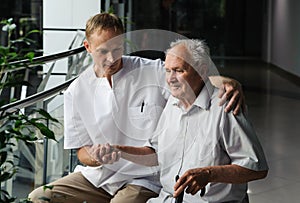 Healthcare worker and elderly patient