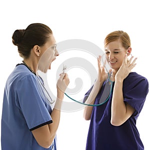 Healthcare worker screaming