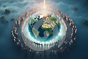 Healthconscious individuals forming a world map