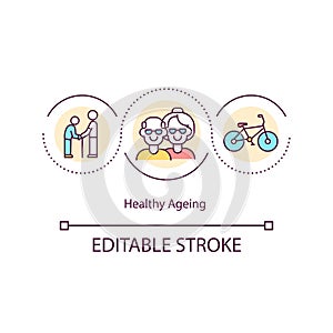 Healthy ageing concept icon