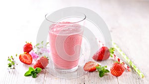 healthy appetizing strawberry smoothie