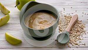 Healthy baby food in bowl