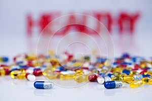 Healthy background, Pills, Tablets, Capsule background