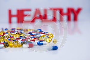 Healthy background, Pills, Tablets, Capsule background