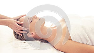 Healthy and Beautiful girl in Spa. Recreation, Energy, Health, Massage and Healing Concept.