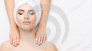 Healthy Beautiful Woman Spa. Recreation Energy Health Massage He