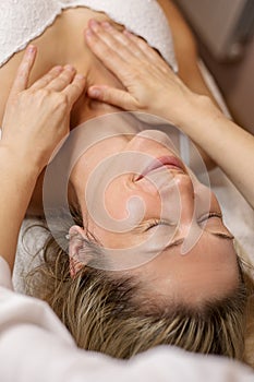 Healthy Beautiful Woman Spa. Recreation Energy Health Massage SPA Beauty Treatment Concept