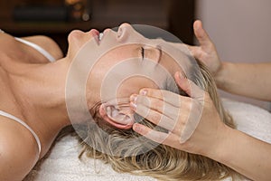 Healthy Beautiful Woman Spa. Recreation Energy Health Massage SPA Beauty Treatment Concept