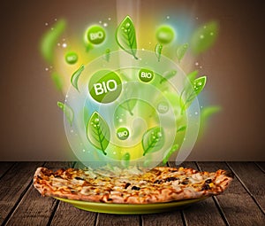 Healthy bio green plate of food
