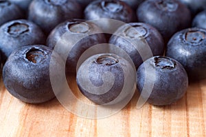 Healthy blueberries on a wooden desk