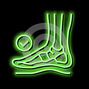 healthy bone feet neon glow icon illustration