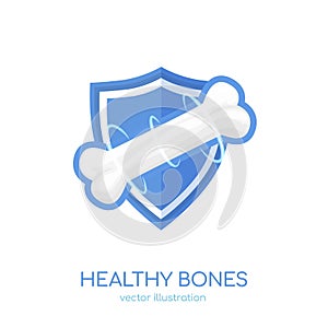 Healthy bone icon. Bones strength pictogram. Medical, healthcare sign.