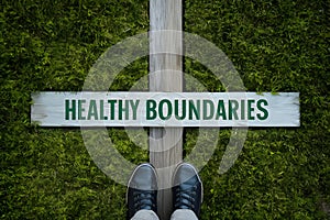 Healthy boundaries person sets limits, ensuring balance between work and life