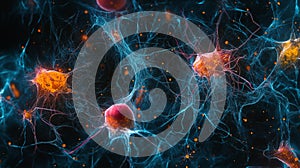 healthy brain tissue, showcasing the complex network