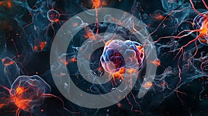 healthy brain tissue, showcasing the complex network