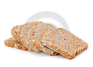 Healthy bran bread slices with rolled oats