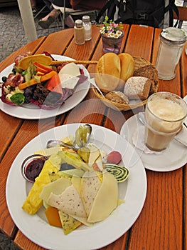 Healthy breakfast in cafe