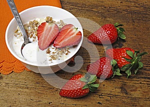 Healthy breakfast - cereal with fruit