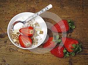 Healthy breakfast - cereal with fruit