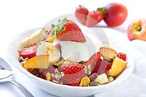 Healthy breakfast with cereals photo