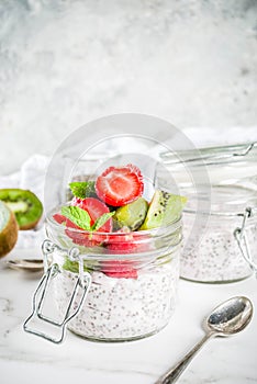 Healthy breakfast with chia seeds