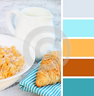 Zdravý raňajky farba palety vzorkovník 