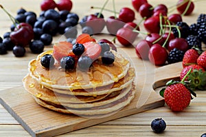 Healthy breakfast with pancake