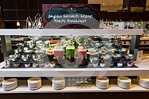 Healthy breakfast table