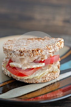 Healthy burger on plate