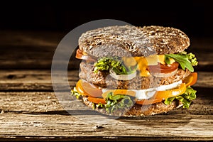 Healthy Burger on Whole Grain Bun