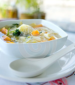 Healthy cabbage and sweet potato soup
