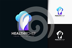 Healthy chef logo design with gradient