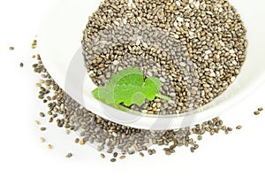 Healthy chia seeds isolated on a white background cutout