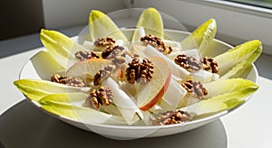 Healthy Chicory Salad with Apple and Walnuts