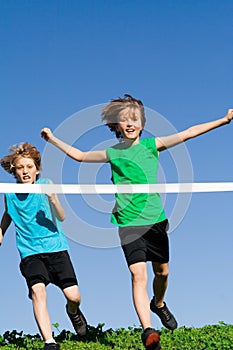 Healthy children running race