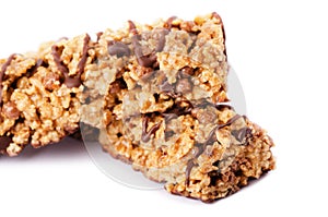 Healthy chocolate cereal bar munchies