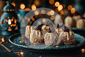 Healthy Christmas energy balls with dates and nuts